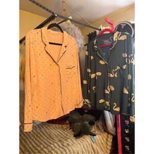 Bundle lot of 2x long sleeve victorias secret Vs pink rayon-modal top shirts